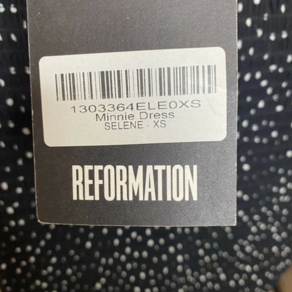 NWT Reformation Black White Polka Dot Selene Minnie Dress XS - Picture 7 of 7